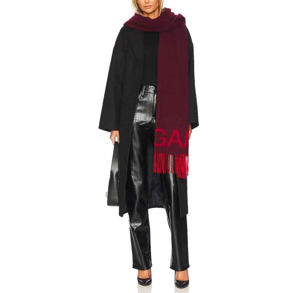 Ganni Burgundy and Red Scarf - Picture 1 of 5